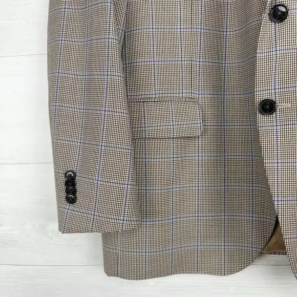 Peter Millar Crown Crafted Wool Sport Coat Blazer Men 44R Harrison Glen Plaid - Picture 4 of 16
